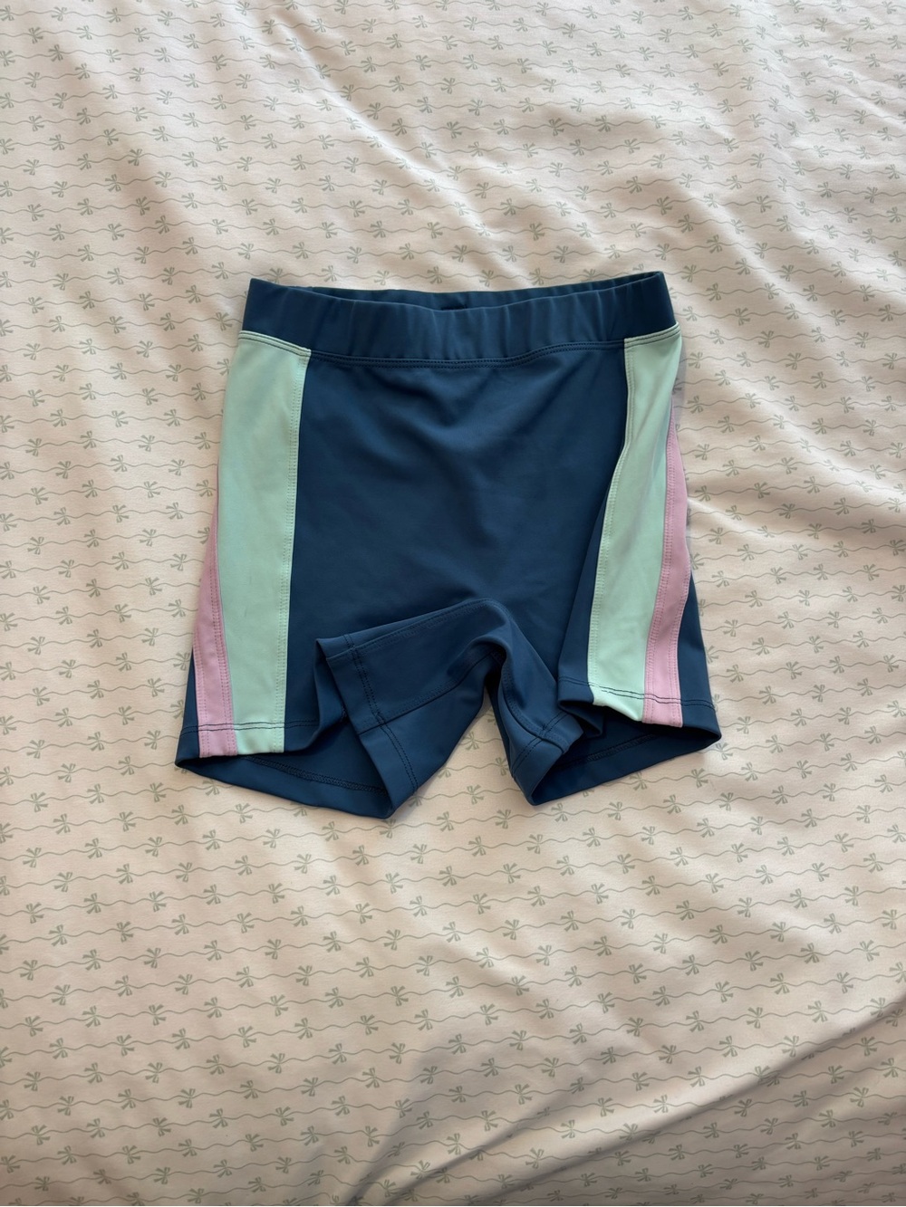 Women’s Athletic Bike Shorts with Pastel Side Panels - Blue Five Dancewear